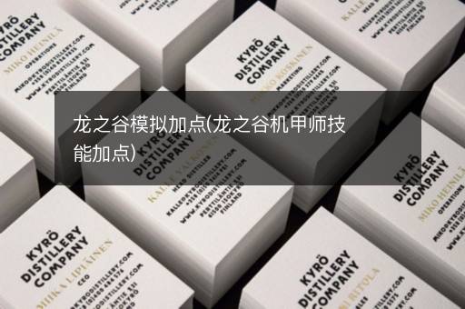 龙之谷模拟加点(龙之谷机甲师技能加点)