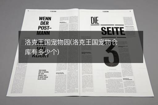洛克王国宠物园(洛克王国宠物仓库有多少个)